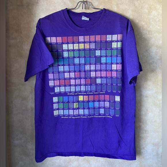 Other - Vintage Brother GT Garment Printer Color Chart Purple Tee 90s Y2K M/L